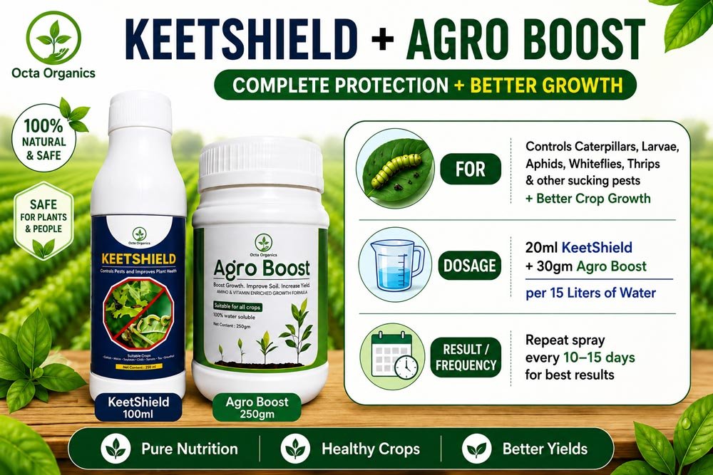KeetShield + AgroBoost Combo – Larvae Control & Soil Booster - Octa Organics and Fertilizers Pvt. Ltd.