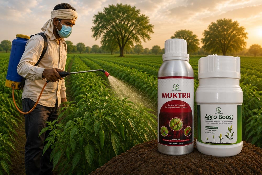 Muktra + AgroBoost Combo – Sucking Pest Control & Soil Booster - Octa Organics and Fertilizers Pvt. Ltd.